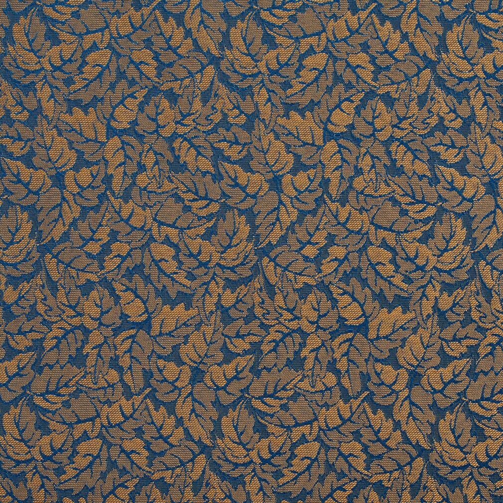 Dresden - Blue Leaves,Small Scale Upholstery Fabric 54 Inches"