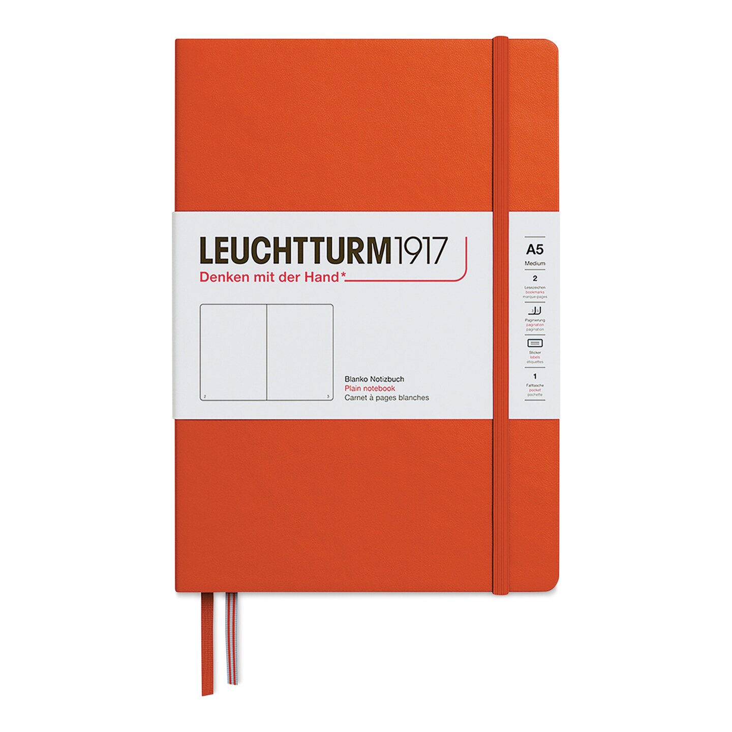 Leuchtturm1917 Blank Hardcover Notebook - Pumpkin, 5-3/4&#x22; x 8-1/4&#x22;