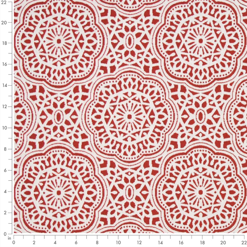 Coral - Coral & Peach Abstract & Geometric,Global Upholstery Fabric 54 Inches"