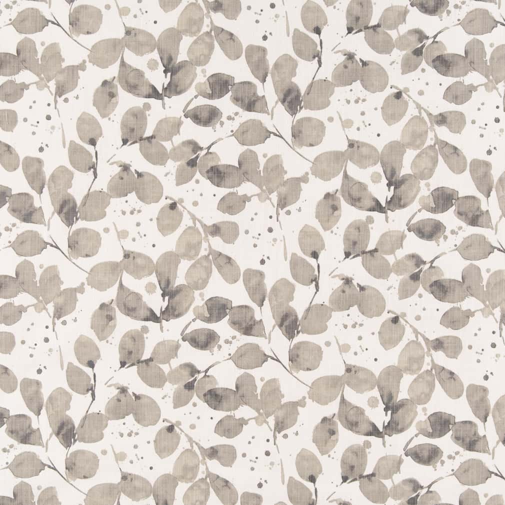 Upholstery Fabric - Grey &#x26; Silver Leaves Upholstery Fabric 54 Inches&#x22;