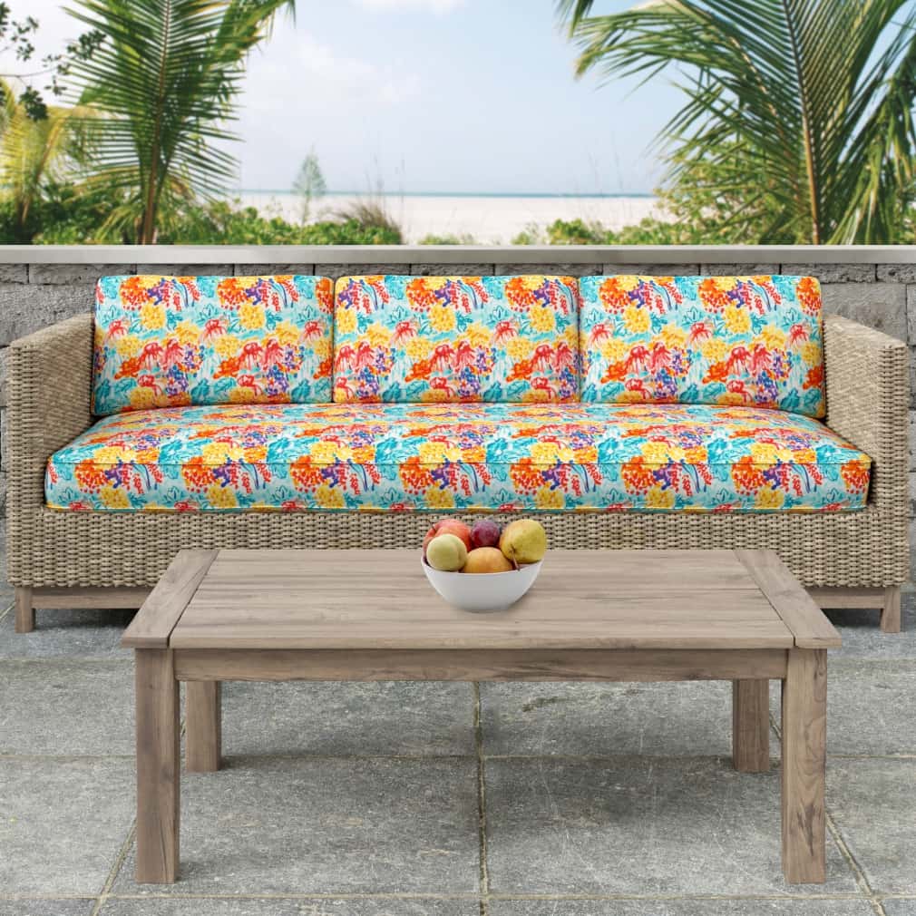 Summer - Aqua & Teal,Orange & Rust,Red & Burgundy Floral Upholstery Fabric 54 Inches"