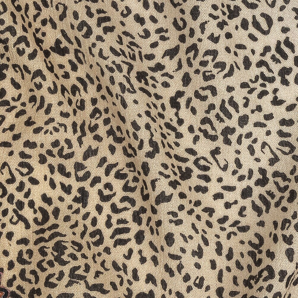 1 Yard Burnt Orange Animal Floral Patchwork Gauzy Wrinkled Rayon Woven Fabric 53 inch Width