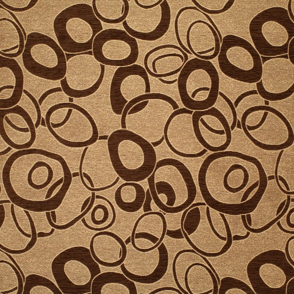 Coffee - Brown Abstract Geometric Upholstery Fabric 54 Inches"