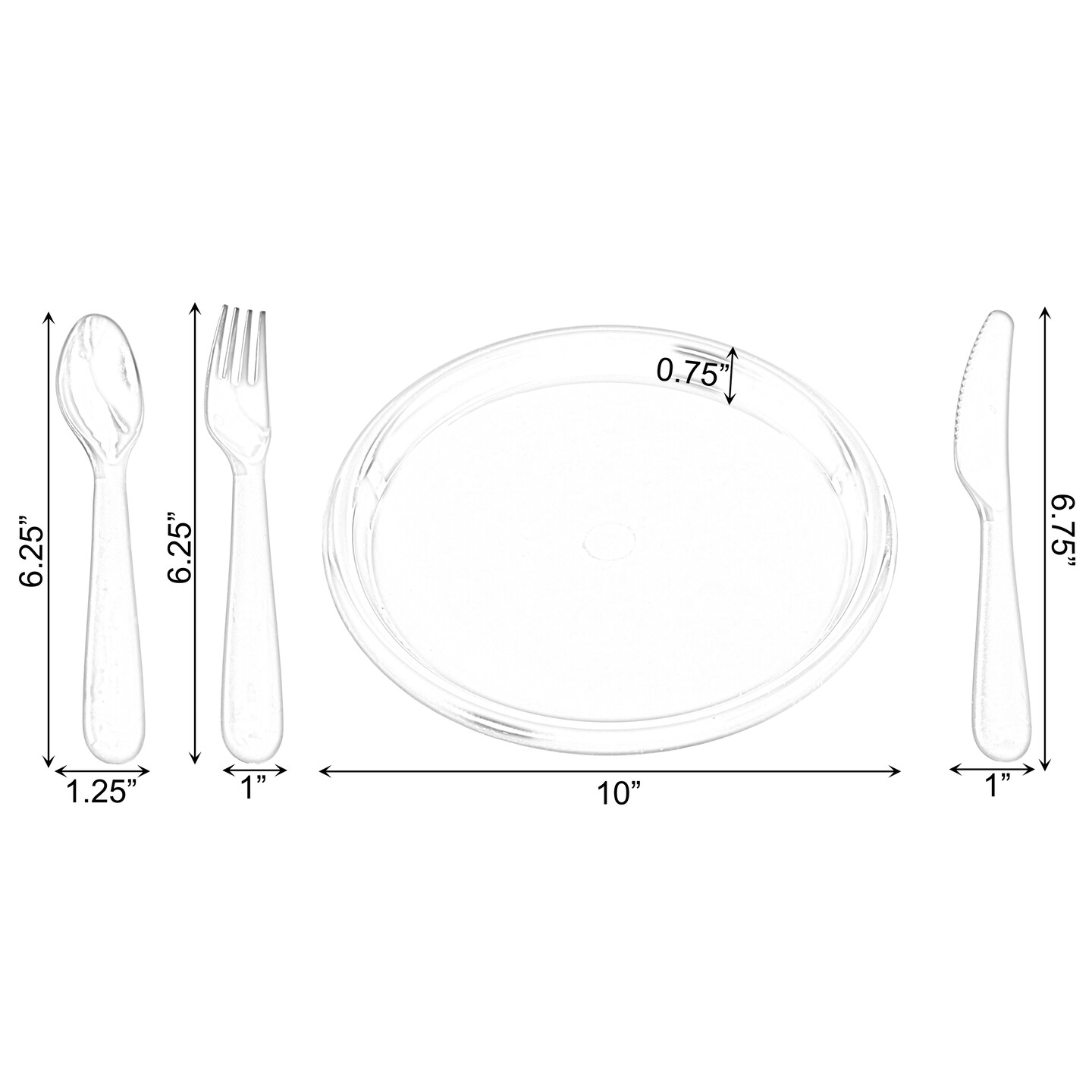 Reusable Cutlery Set of 4 Plastic Plates, Spoons, Forks and Knives for Baby and Toddlers
