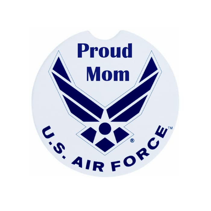 Air Force Proud Mom Ceramic Car Coaster Set 2.56&#x22; (2 Pack)