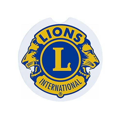 Lions International Ceramic Car Coaster Set 2.56&#x22; (2 Pack)