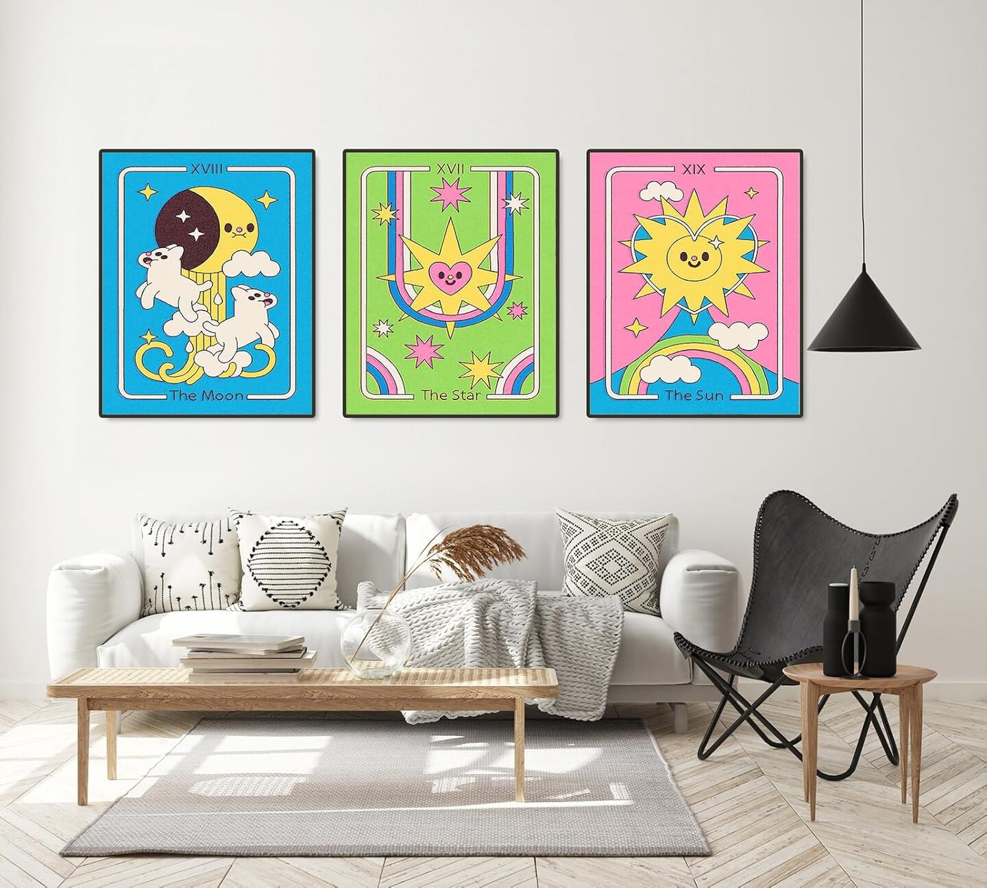 Diamond Painting Kits for Adults, 3 Pack Tarot Cards 5D Diamond Art Kits, Full Drill DIY Crafts for Adults Home Wall Decor Gift Diamond Dots Moon Sun Stars Diamond Art Kits12X16Inches