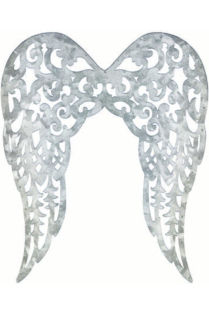 17&#x22; Metal Filigree Angel Wings: Acid Wash