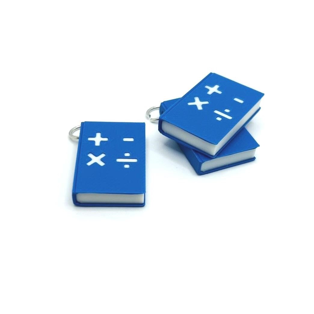 1 or 4 Pieces: Math Teacher Book Charm or Keychain