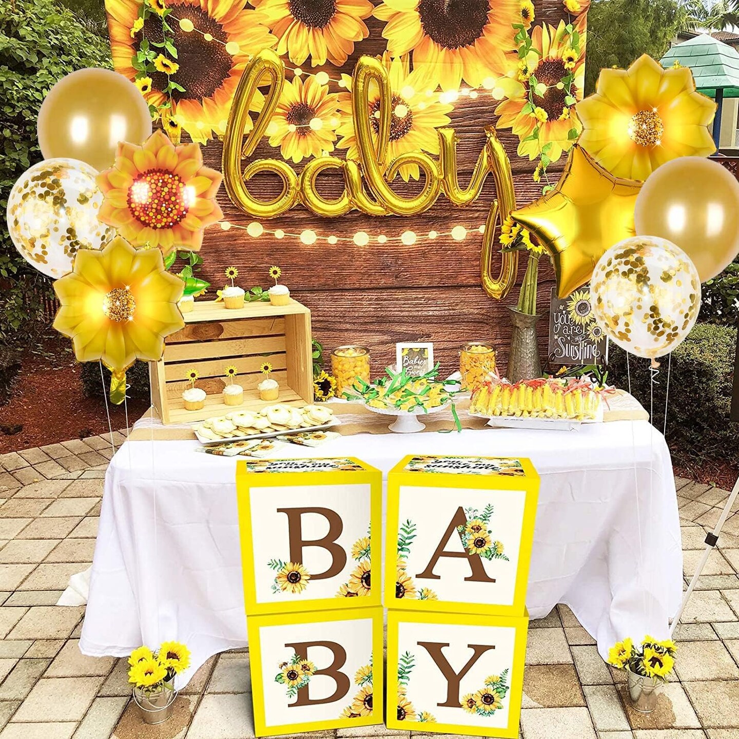 8PCS Sunflower Birthday Balloons Aluminum Foil Sunflower Shaped Mylar Balloons