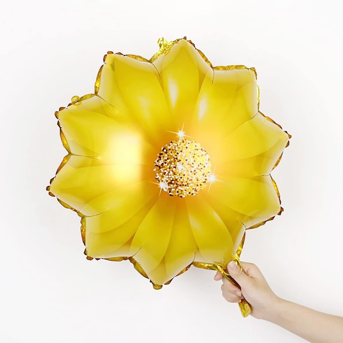 8PCS Sunflower Birthday Balloons Aluminum Foil Sunflower Shaped Mylar Balloons
