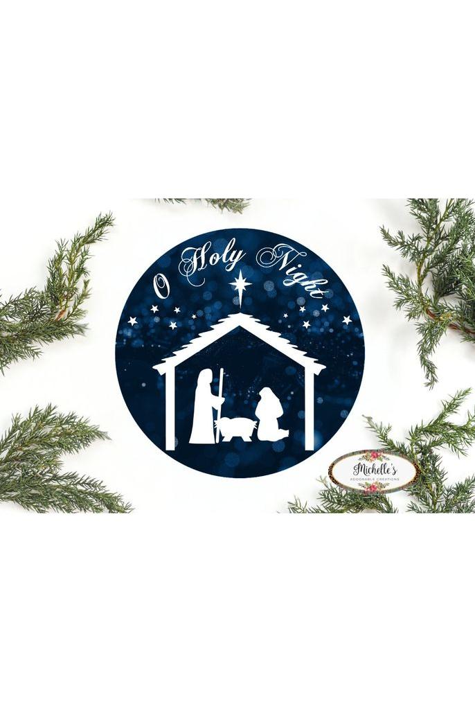 O Holy Night Round Sign