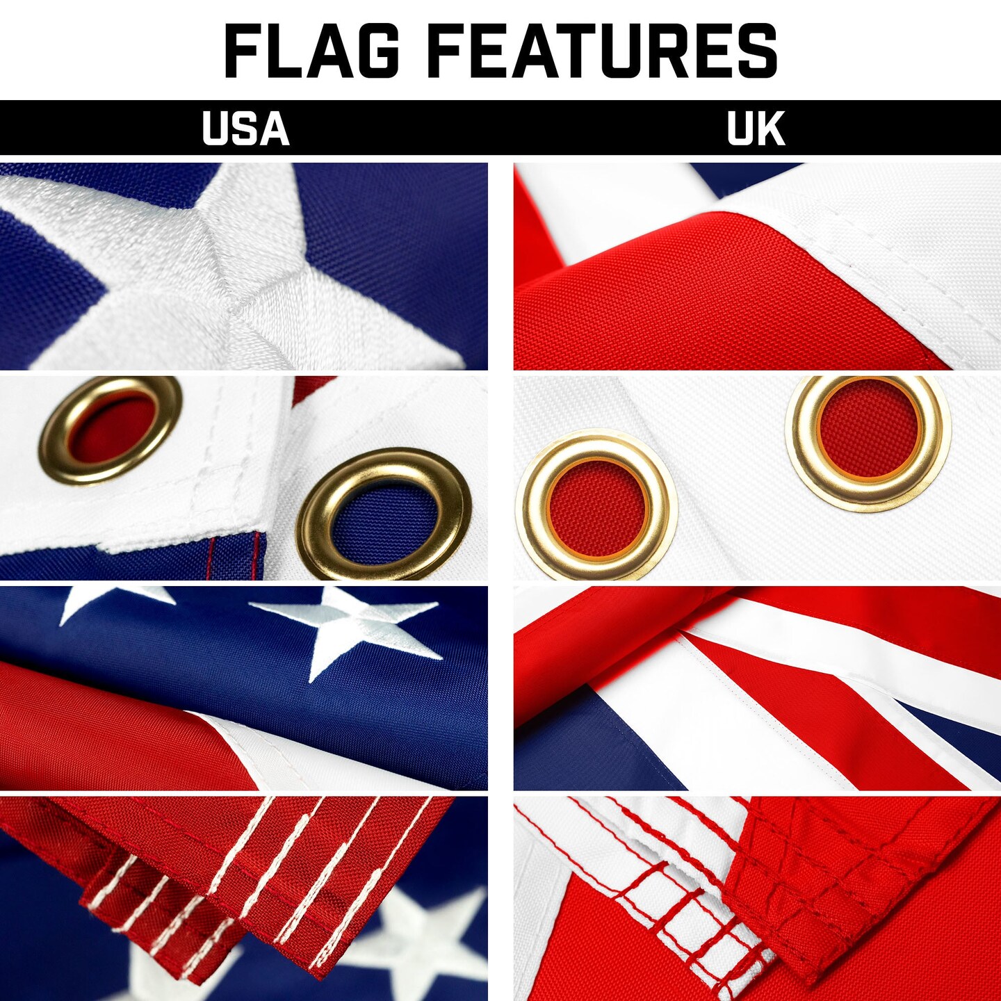 G128 Combo Pack: 25 Ft Telescoping Aluminum Flagpole (Silver) & American and United Kingdom Flags 3x5 Ft, Both ToughWeave Series Embroidered Polyester | Pole with Flags Included