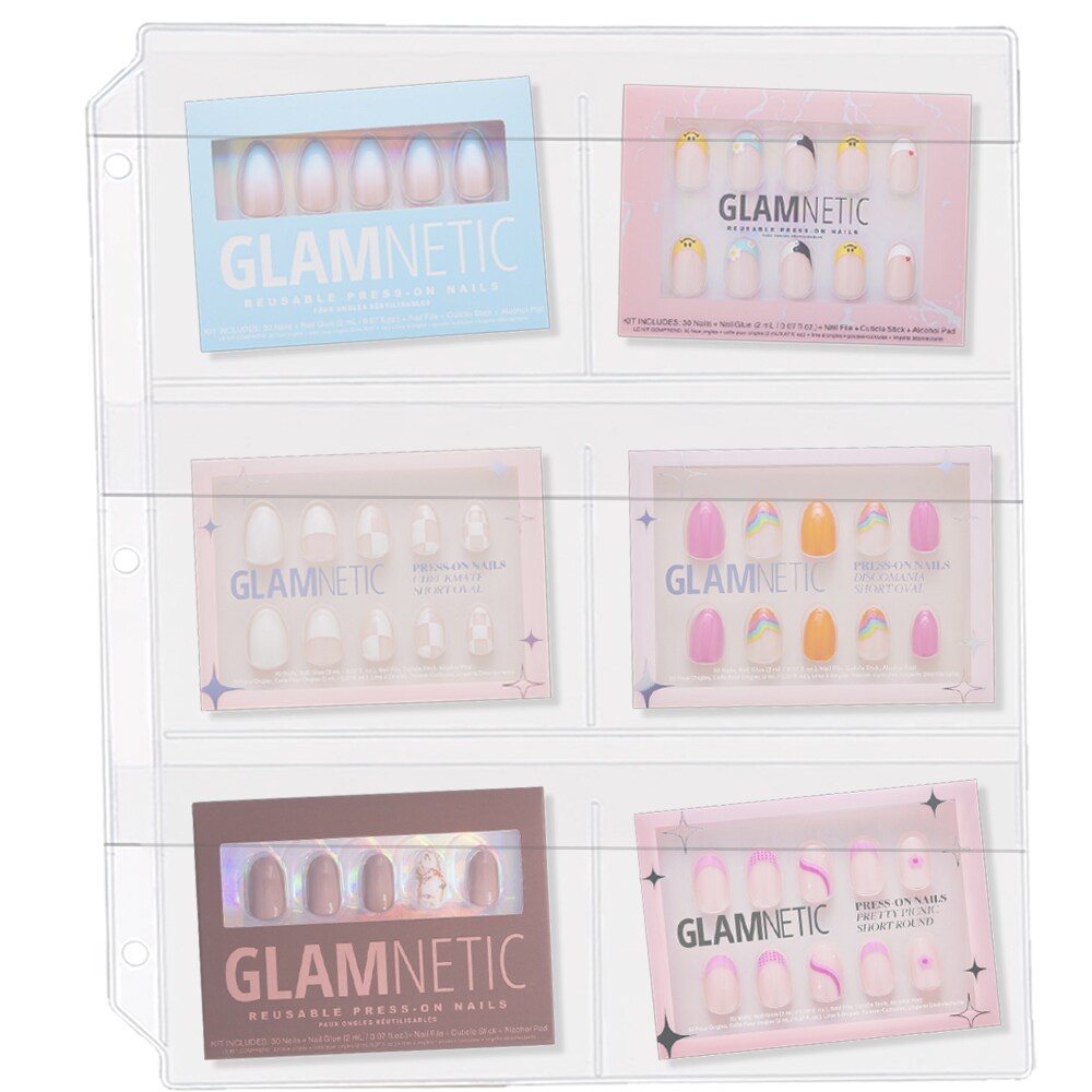 StoreSMART - 6-Pocket Clear Plastic Binder Page with Flaps for Nail Art - SPT600-6F-NAIL