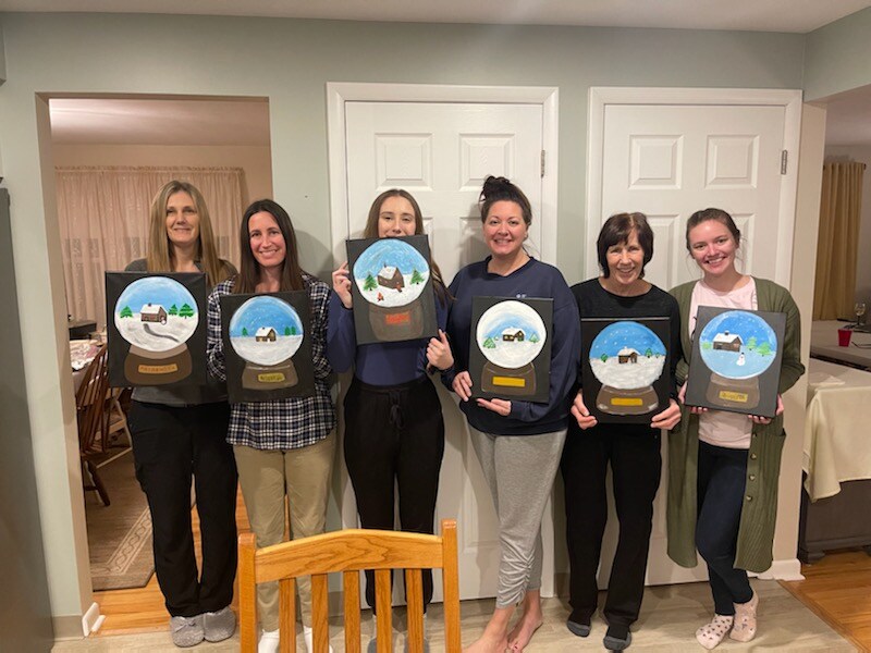 Christmas Paint Kit - The Chilly Snowman Acrylic Painting Kit & Video Lesson, Art Gift Set, Christmas DIY, Beginner Painting, Paint At Home