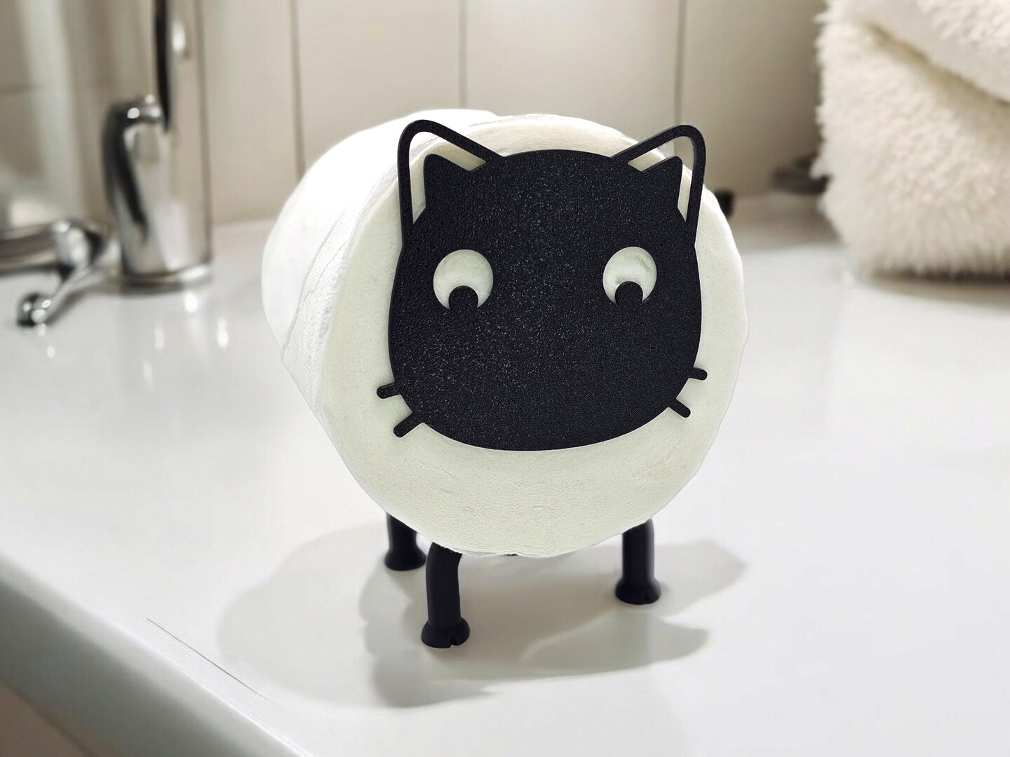 Cat Toilet Paper Holder- Fun Bathroom Decor, Toilet Paper Holder