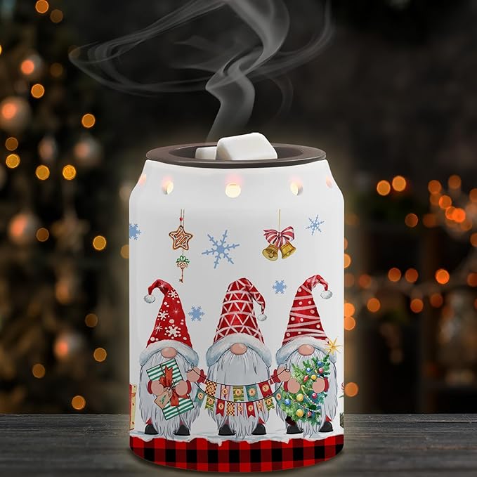 Gnomes Christmas Wax Warmer, Ceramic Wax Melt Warmer for Oil Candle, Electric Warmer Christmas Decorations for Living Room Kitchen Bathroom Home, Unique Women Relaxing Gifts