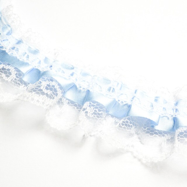 2&#x22; x 50 Yards Blue Ruffled Lace Trim