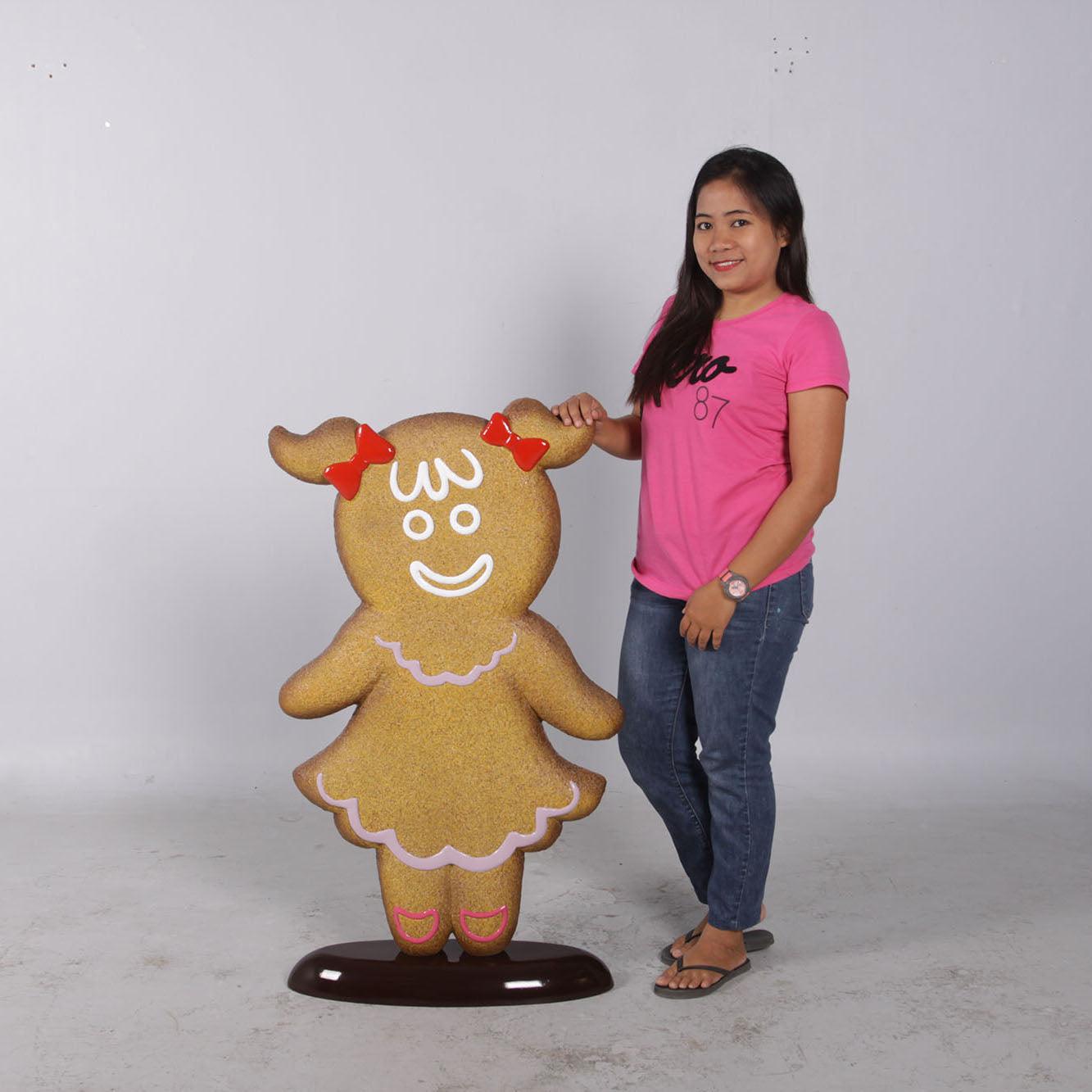 Girl Gingerbread Cookie Over Sized Statue