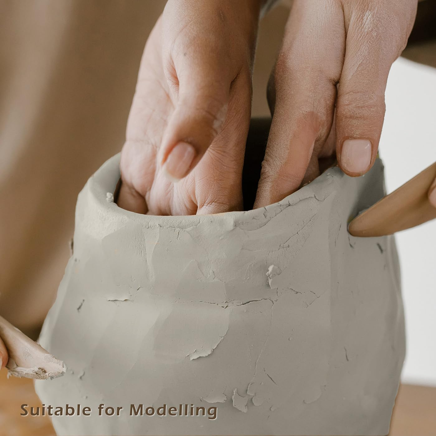 Natural Air-Dry Clay 5lbs, for Sculpting, Wheel Throwing, Hand Building, All-Purpose Modeling Clay 5lbs for Sculpting (Gray 5LBs)