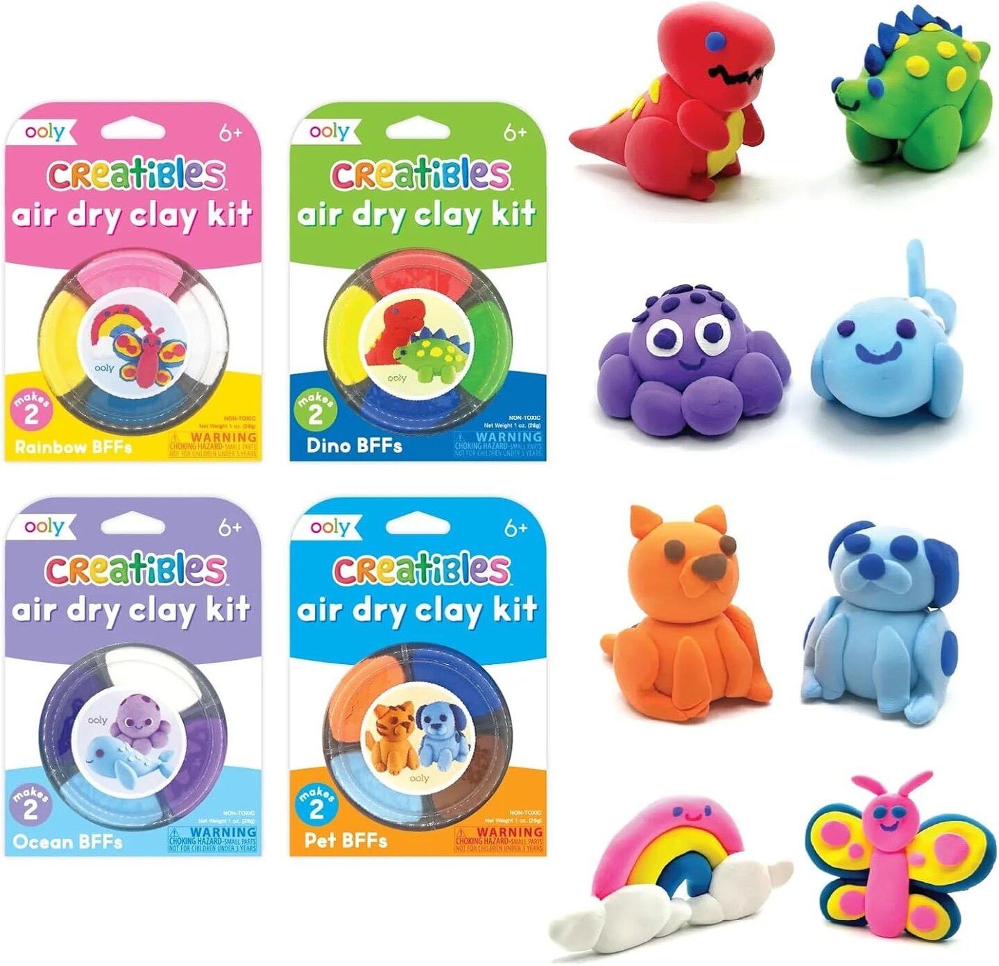 Creatibles, Easter Activities for Kids, 16 Colors Air Dry Clay Expansion Set for Crafts, Modeling Clay in 16 Colors, 4 Tubs, Airdry DIY Art Expansion Set for Kids Ages 6 and Up