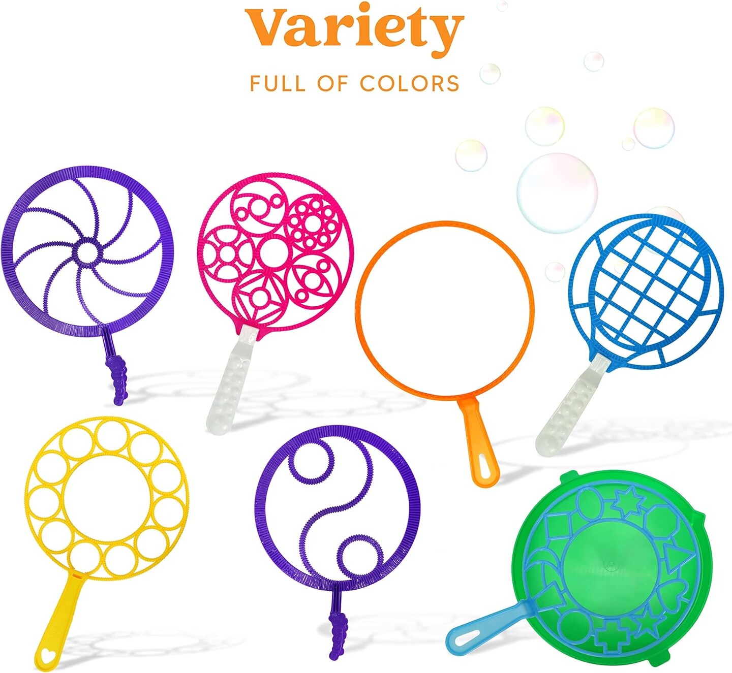 Big Bubble Wands Set Bulk for Kids Summer Outdoor Activity Party Favors, 18 Pcs Giant Bubble Maker with Tray, 12" Large, 6 Pcs Solution Suitable for All Age People