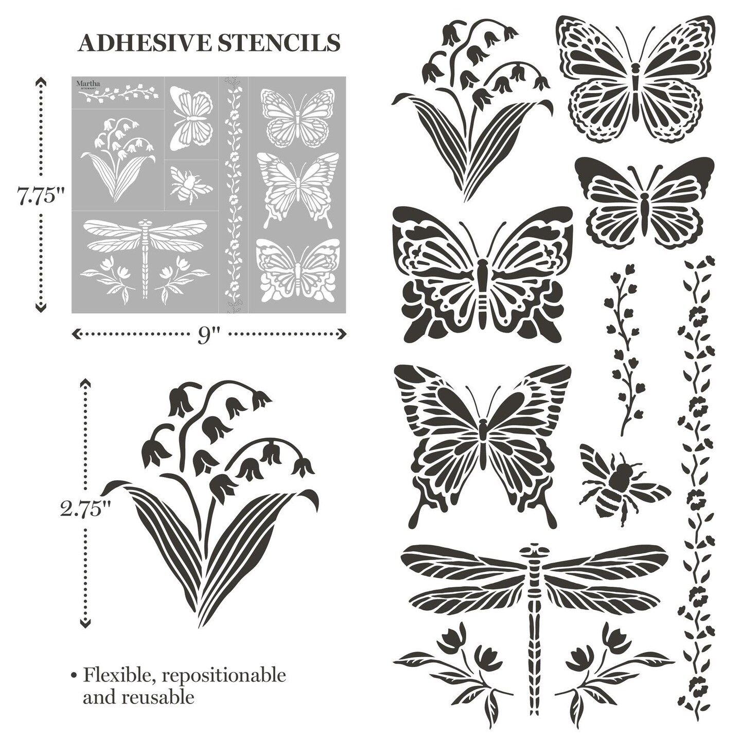 Martha Stewart&#x2122; Flora &#x26; Fauna Stencil Kit - 13 pc. - 68510