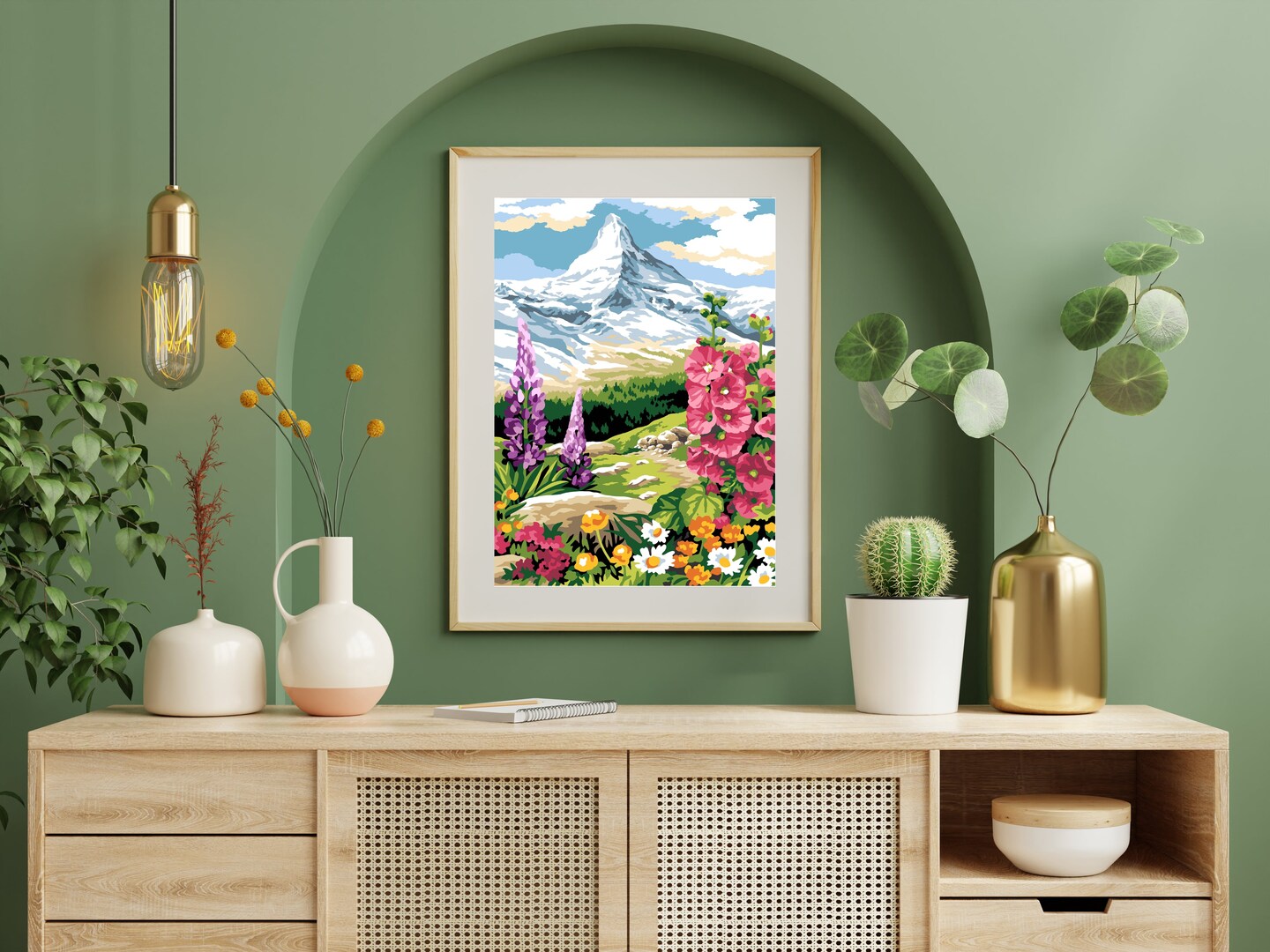 Needlepoint canvas for halfstitch without yarn Mountain Peak SE929.737 Seg De Paris Printed Tapestry Canvas