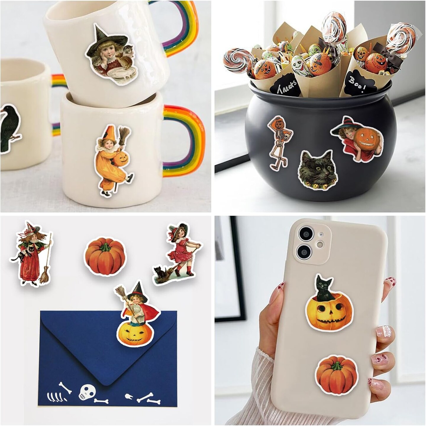 100 Pcs Vintage Witch Stickers for Kids