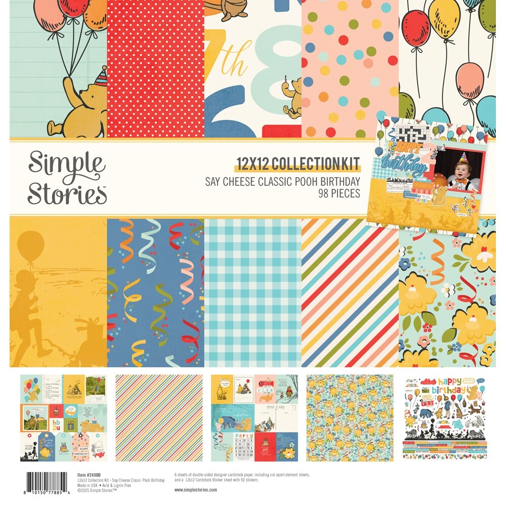 Simple Stories Collection Kit 12"X12"-Say Cheese Classic Pooh Birthday