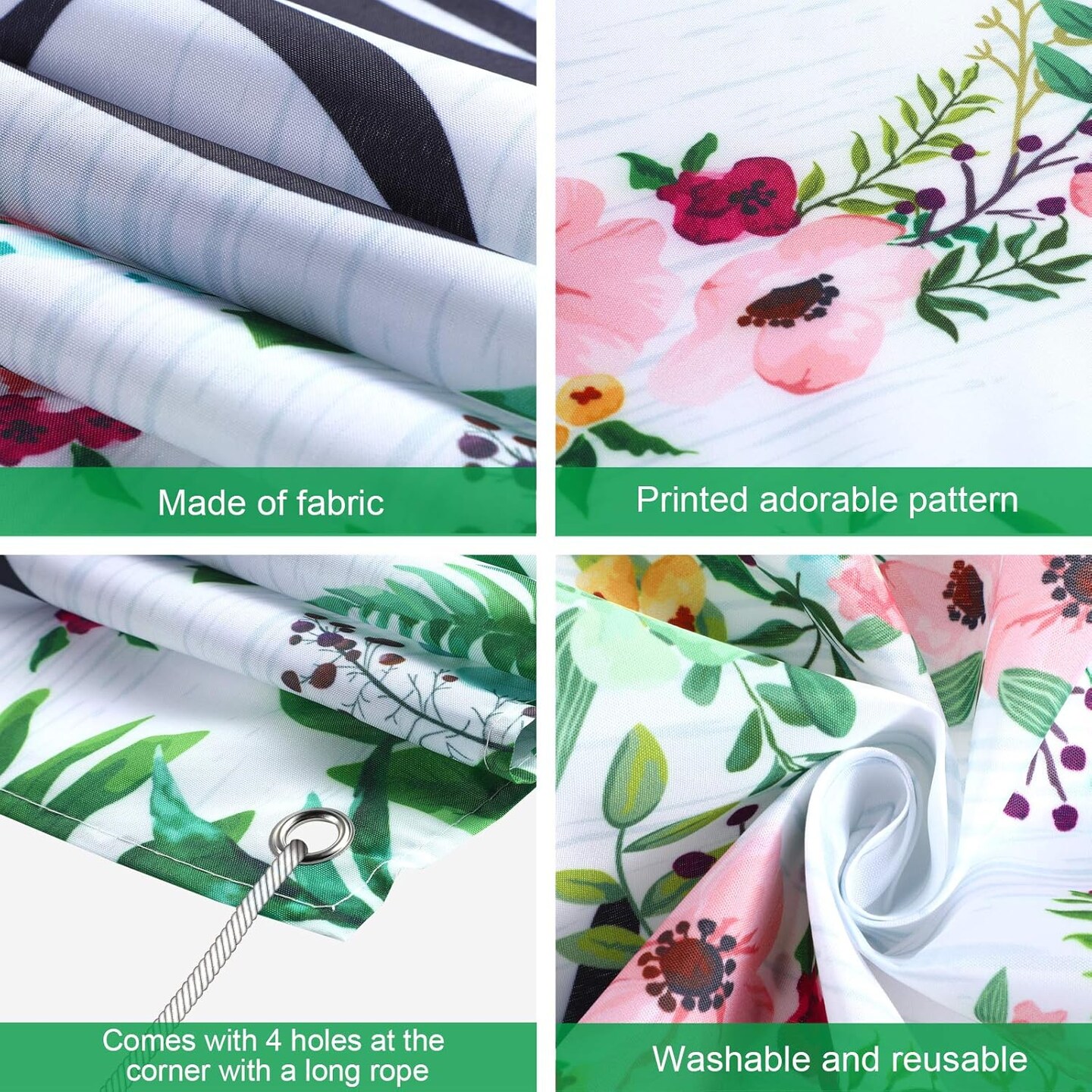 Large Welcome Home Banner 71 x 15.7 Inches Spring Summer Fall Flower