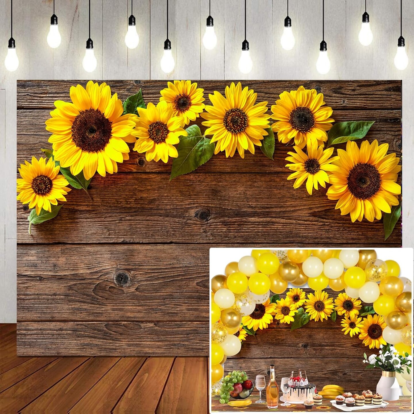 7x5FT Sunflower Birthday Party Decorations Sunflowers Flowers Fall Party