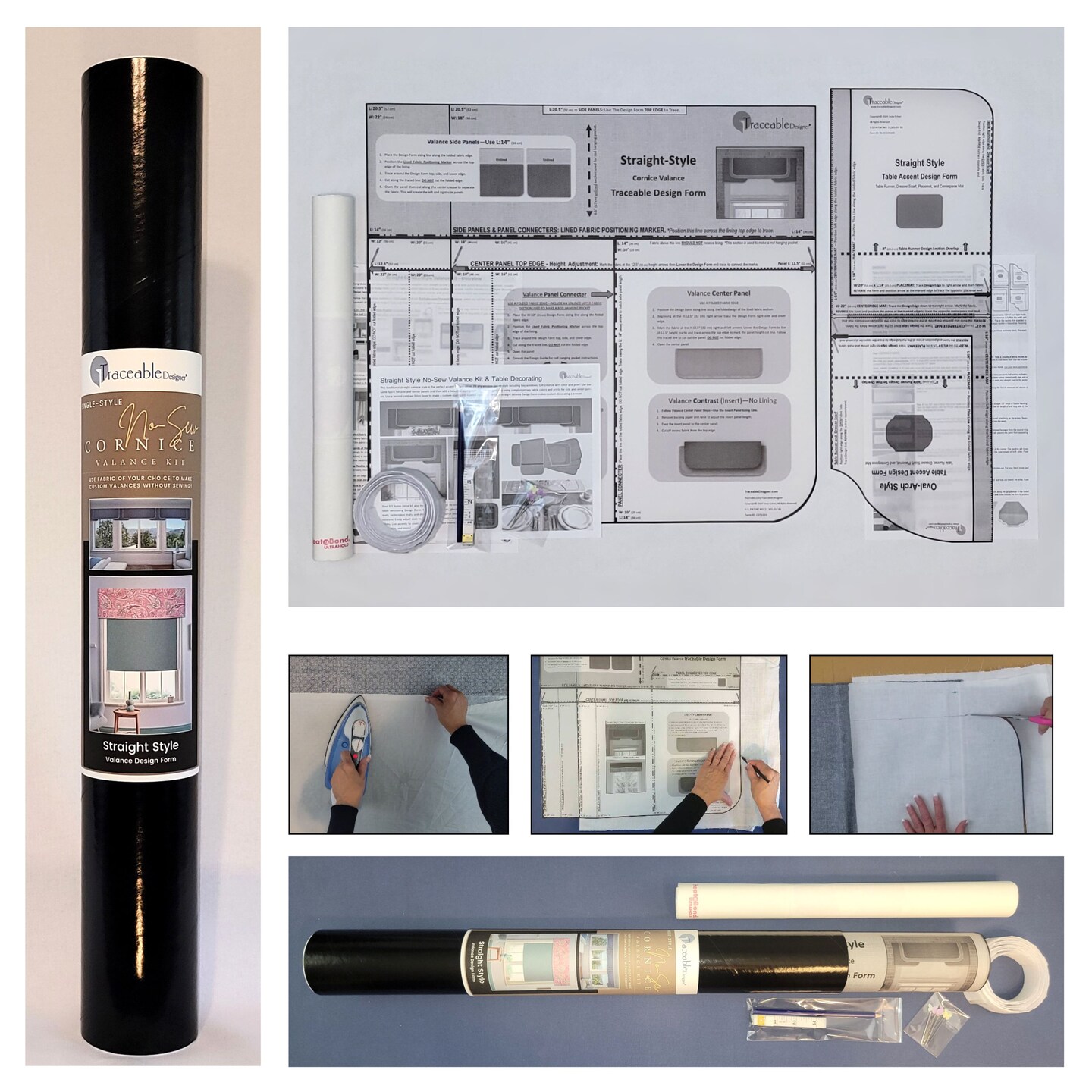 Straight Style Cornice-Valance Kit - Make Professional Valances Without a Sewing Machine