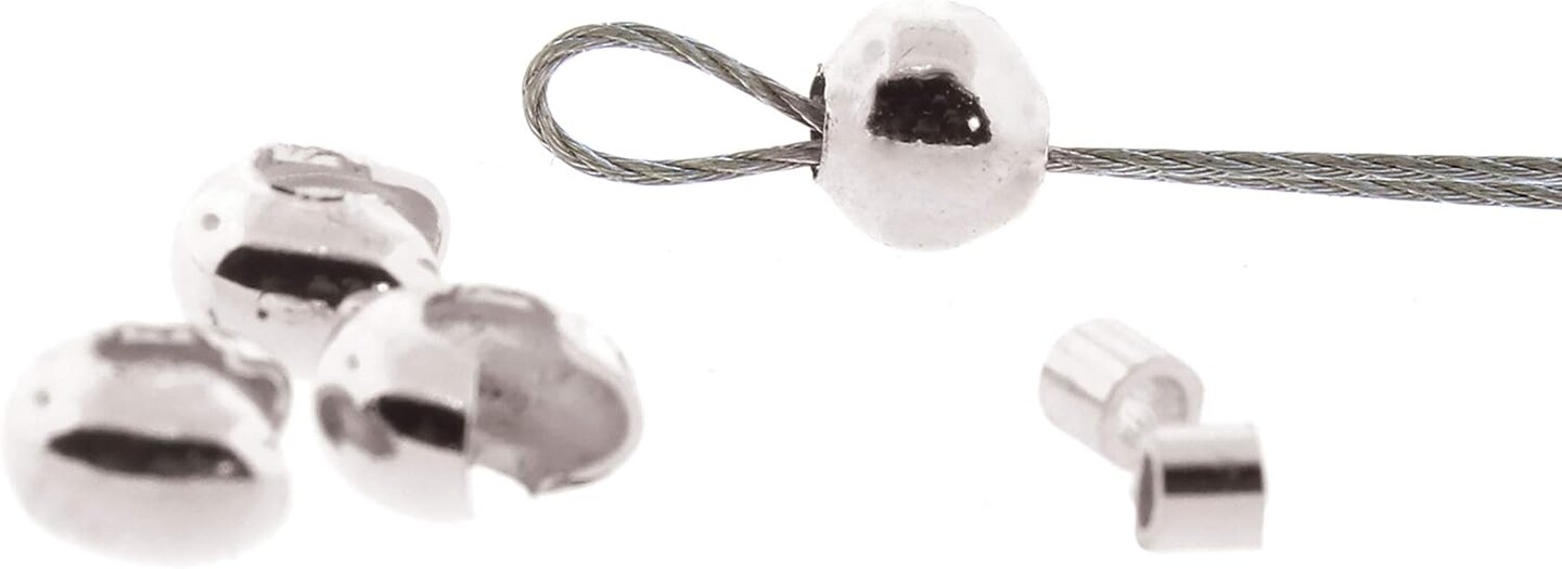 The Beadsmith Basic Elements Crimp Tubes &#x26; Smooth Crimp Covers Designed to Secure The Ends of Jewelry Stringing Cables &#x26; Wires, Silver Color