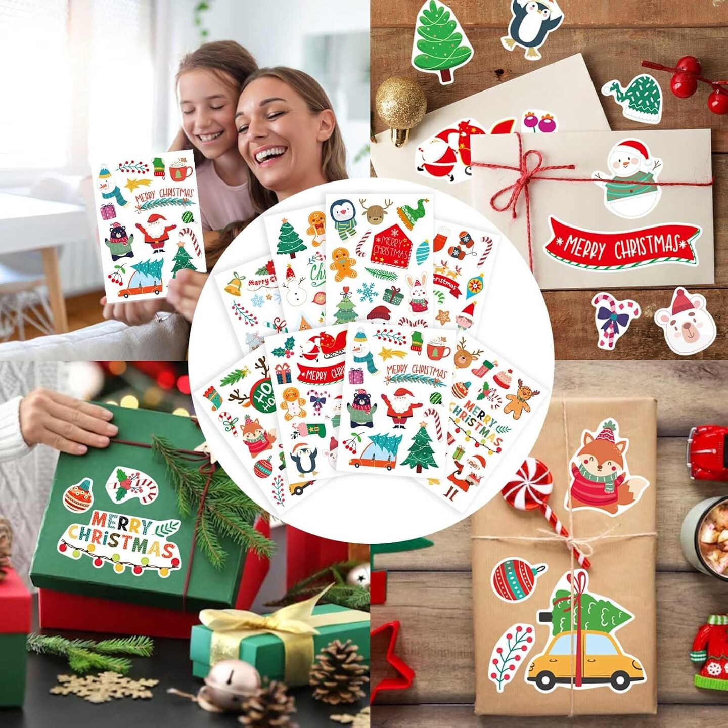 16 Sheets Christmas Theme Stickers