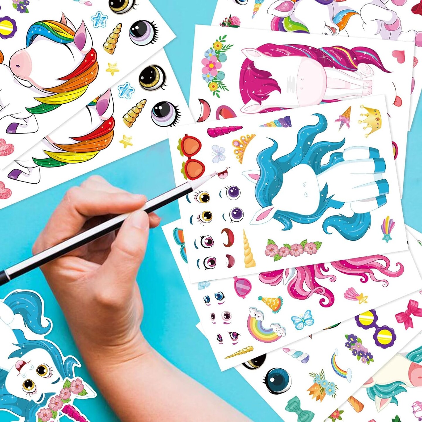 48 Sheets Make Your Own Unicorns Stickers (Unicorn) 8.26 x 6.69 x 0.35 inches