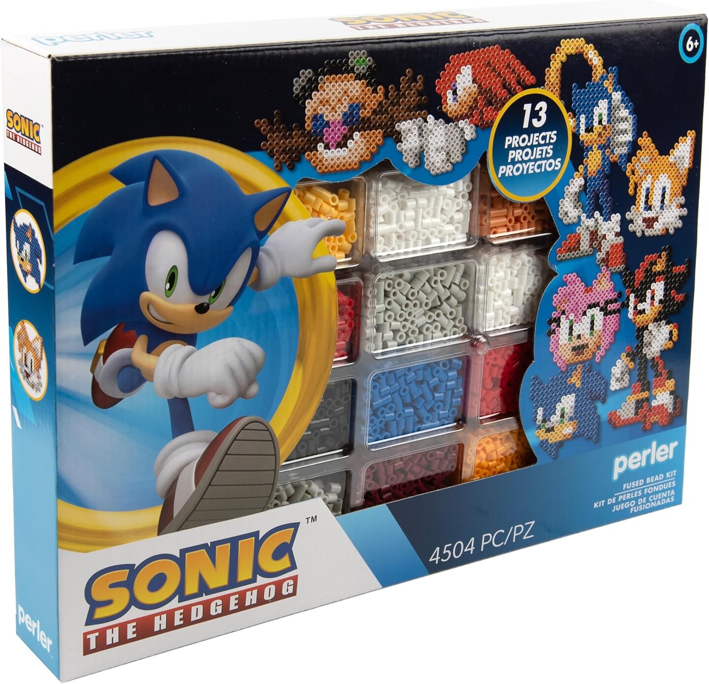 Sonic The Hedgehog Bead Kits with 14 Projects - 4504 Pieces (Multicolor)