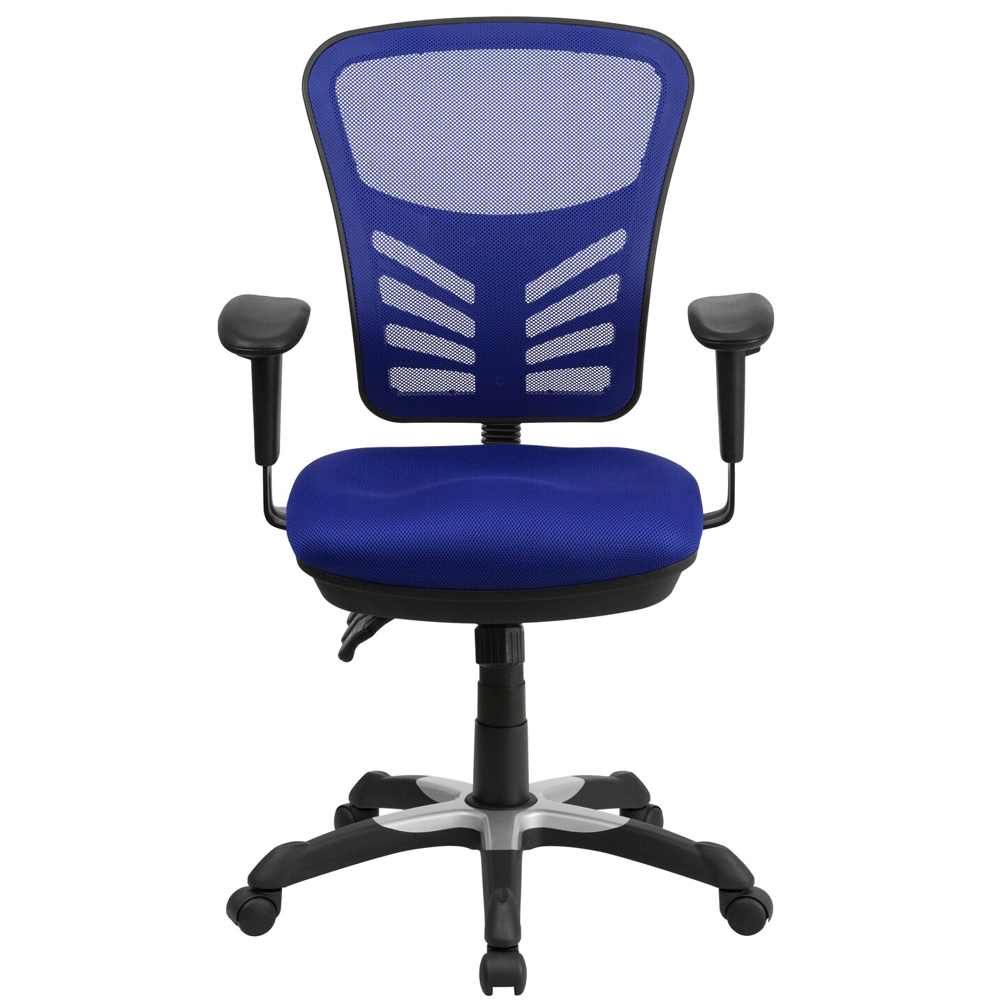 Emma and Oliver Mid-Back Mesh Triple Paddle Swivel Ergonomic Office Chair with Adjustable Arms