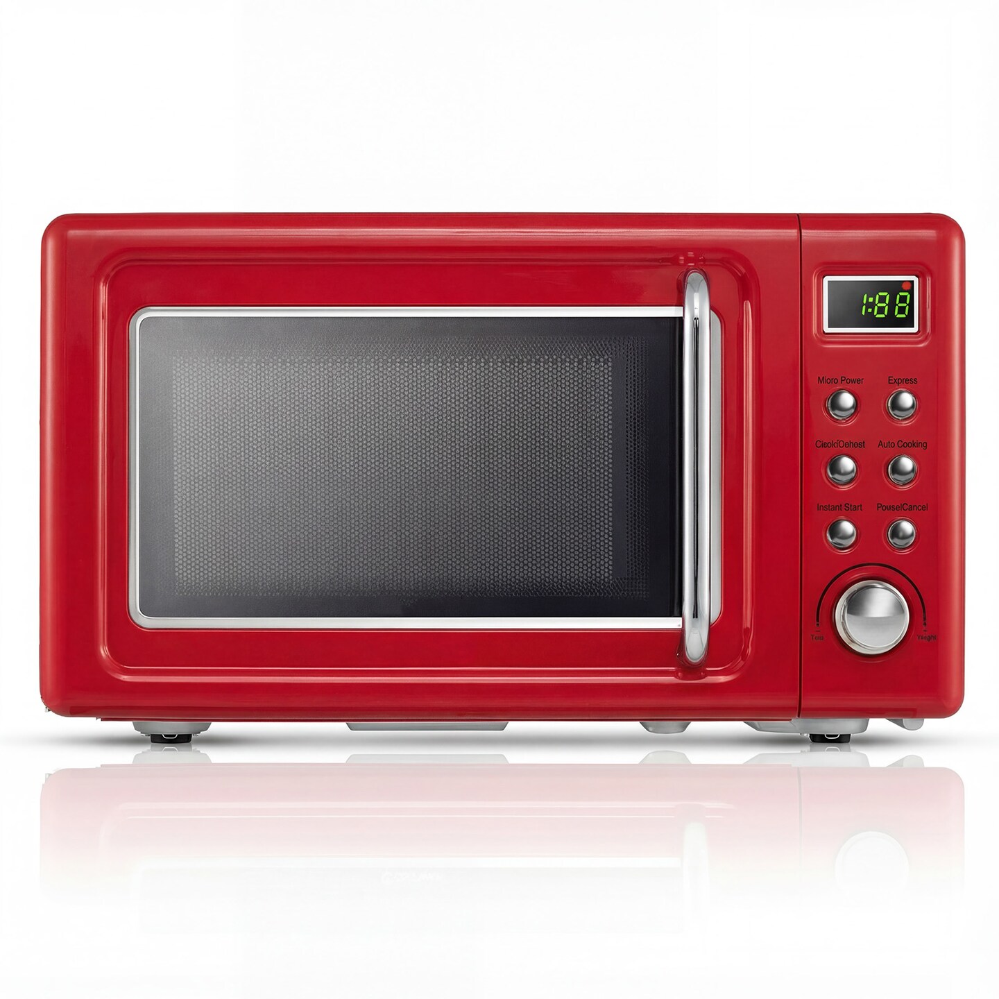 Retro 700W Microwave Oven Countertop with 5 Micro Power Settings and Auto Cook