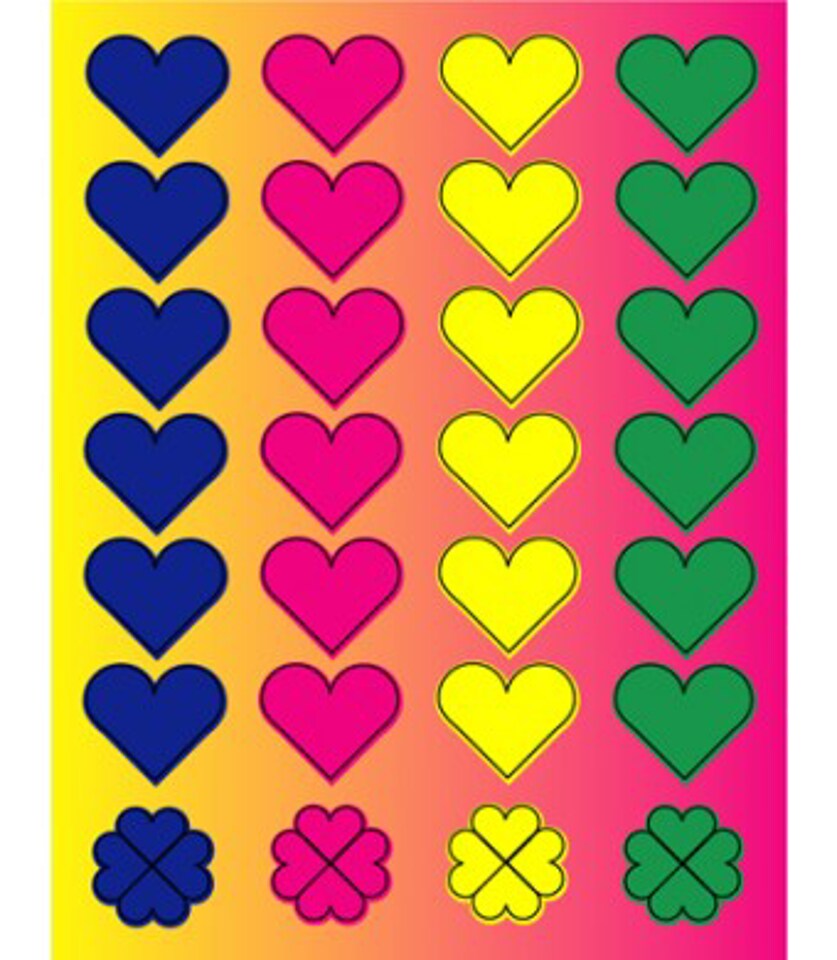 Colorful Heart Stickers – 25 Sheets Pack Bright Heart Stickers for Kids Crafts, Classroom Rewards & Decorations