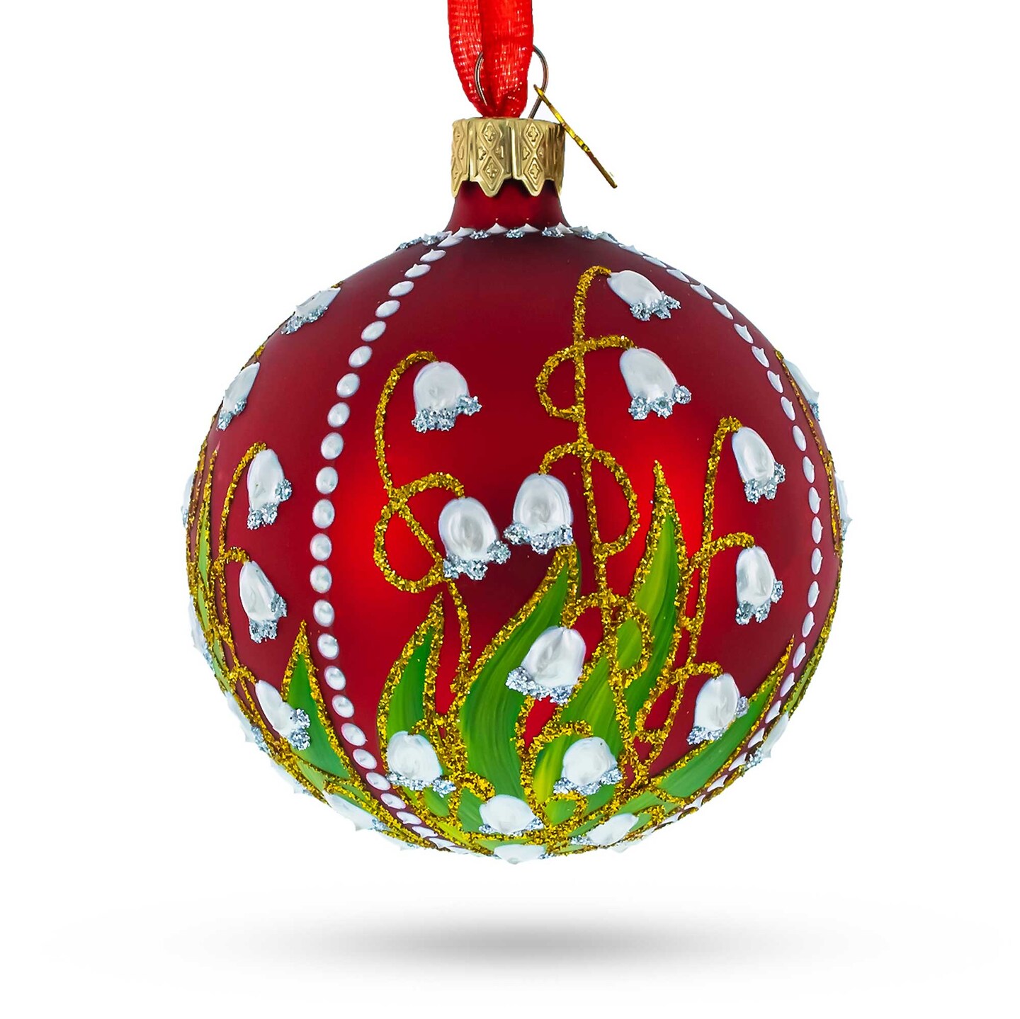 1898 Lilies of the Valley Royal Glass Ball Christmas Ornament 3.25 ...