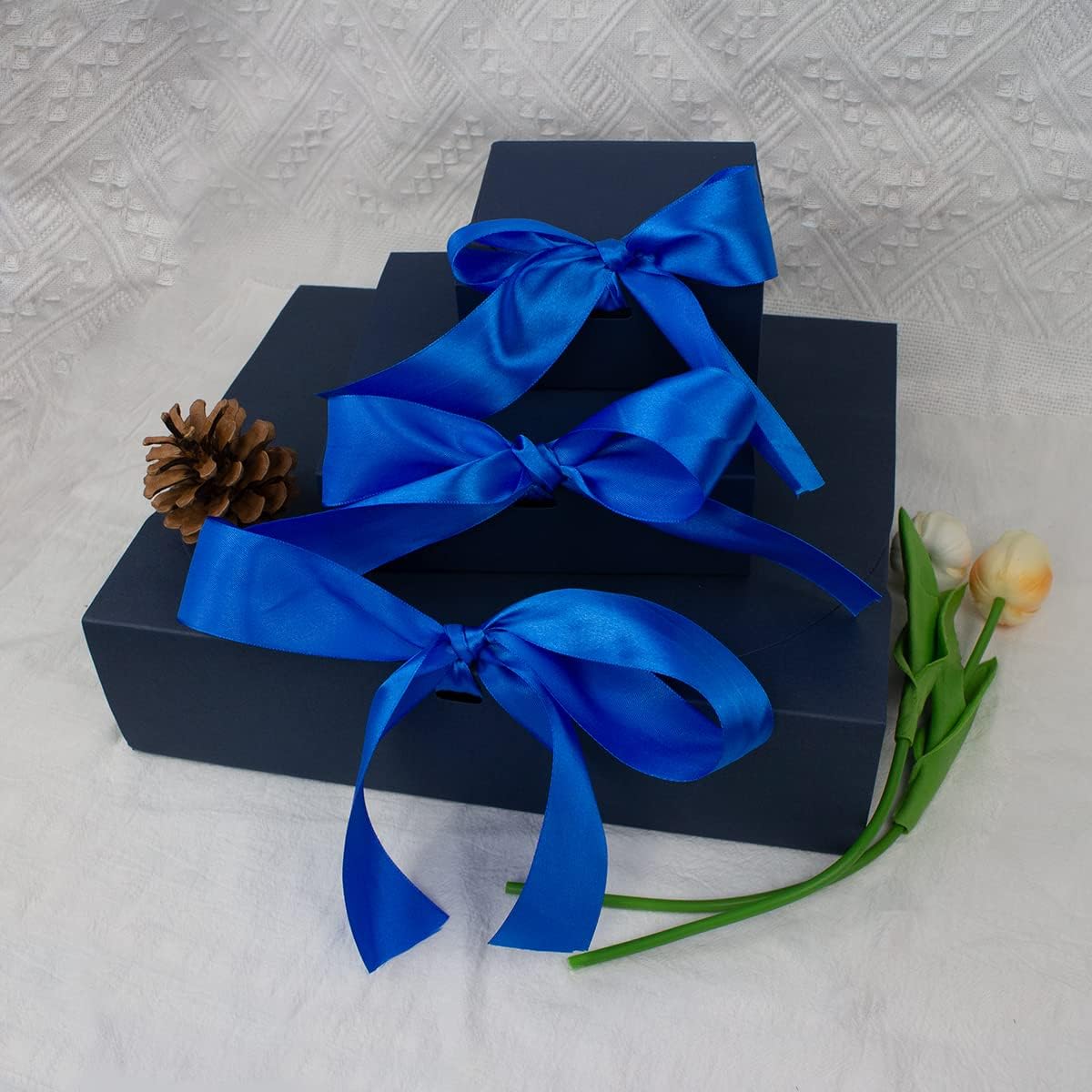 1-1/2 Inch Royal Blue Satin Ribbon Single Faced Sapphire Blue