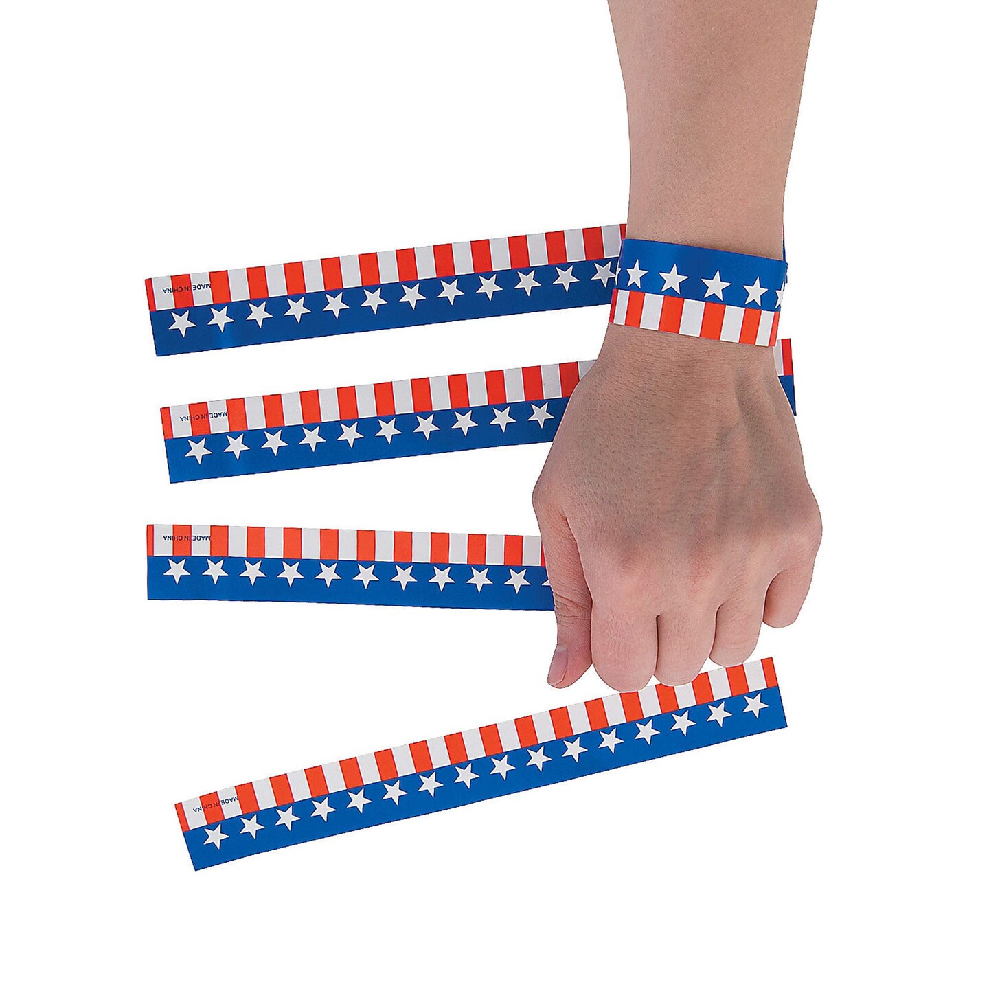 4th of July Wristbands Bulk 100 Pieces Patriotic Self Adhesive Paper Bands