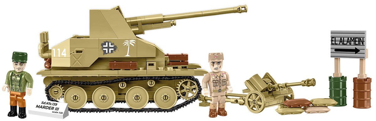 COBI Historical Collection WWII Sd.Kfz. 139 Marder III Tank Destroyer Building Set, 486 Pieces