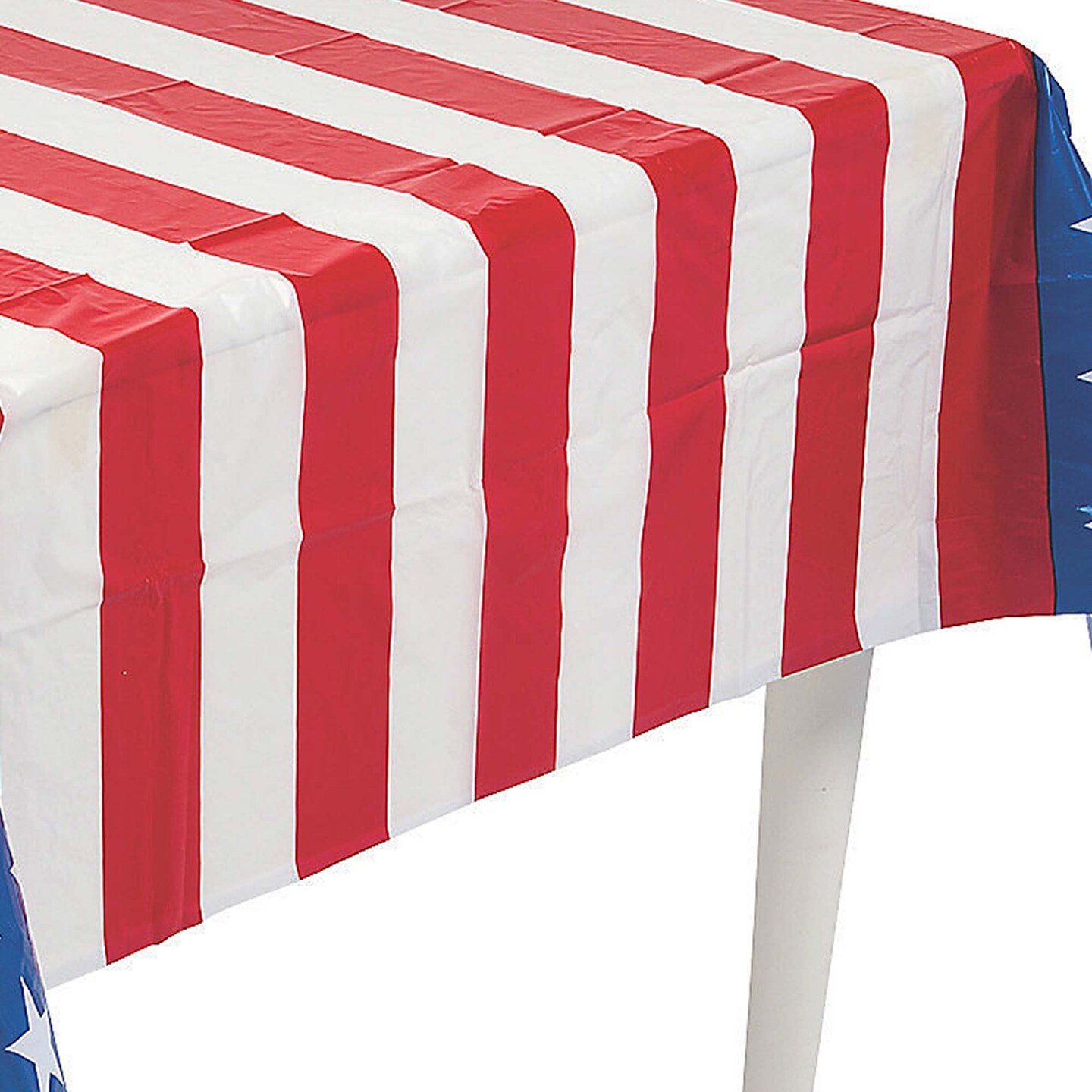 4th of July Patriotic Flag Print Plastic Tablecloth 54 x 108 Inches