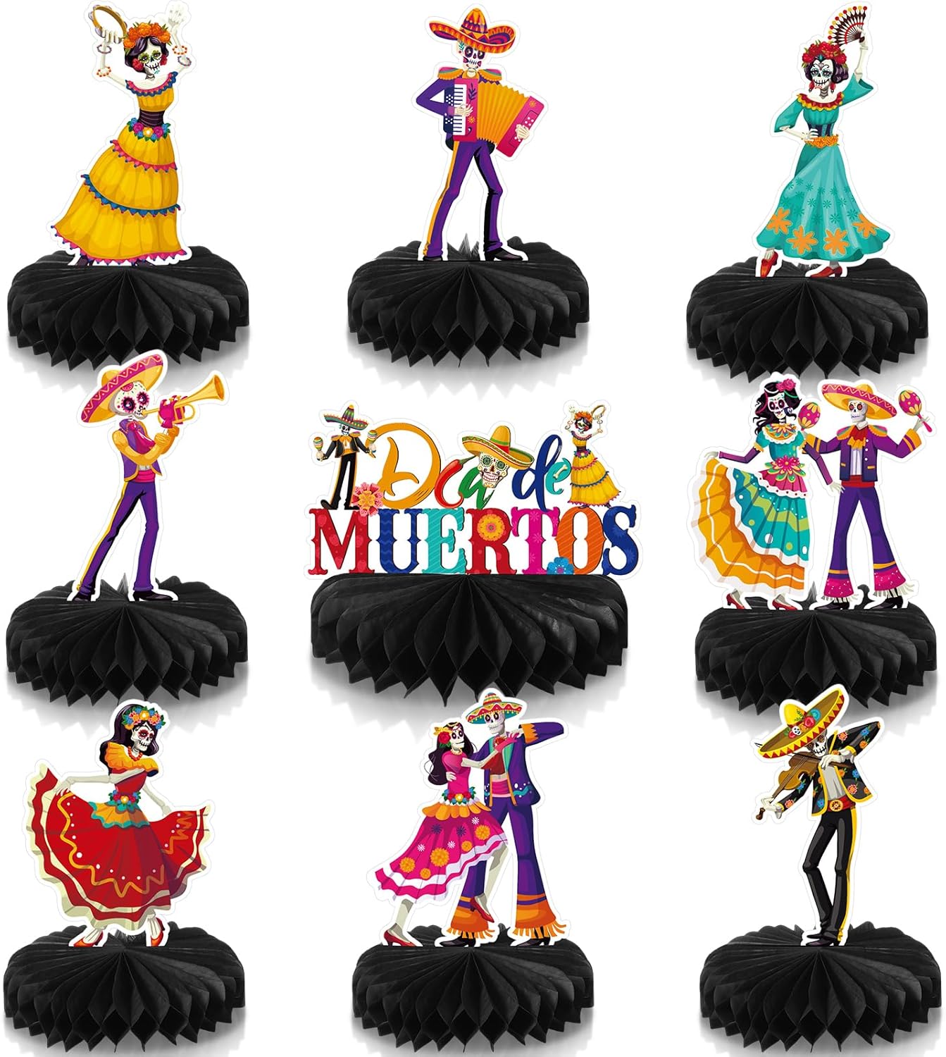 9 Pcs Dia De Los Muertos Decorations Day of The Dead