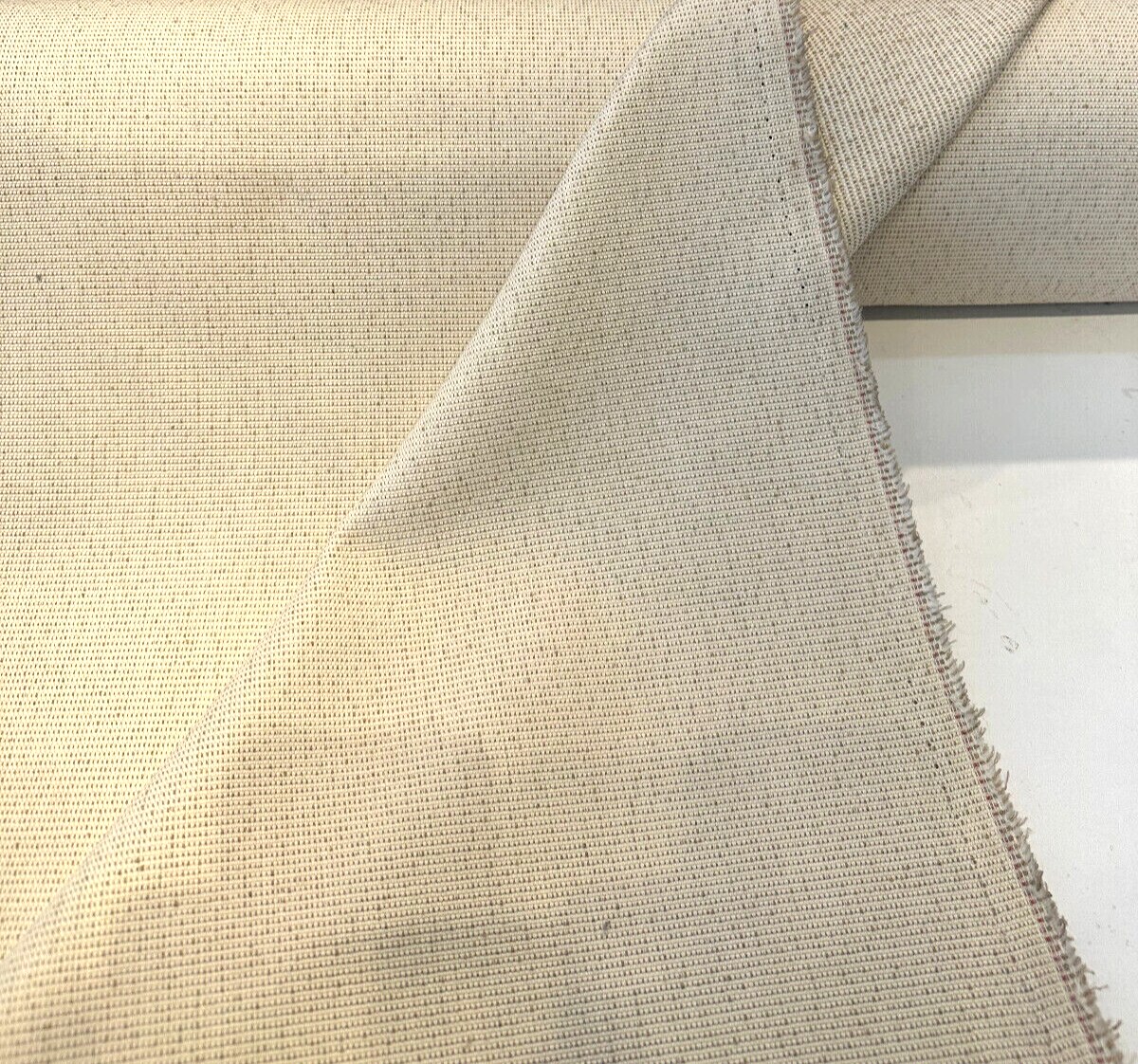 1 Yard Sand Beige Outdoor Upholstery Fabric Textured Flat Weave 57 inches.