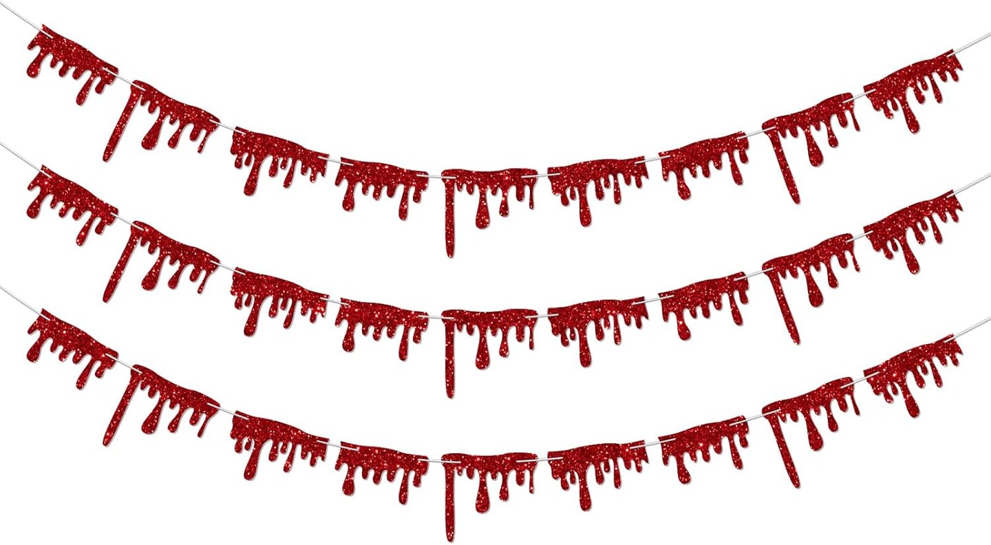 Red Blood Drop Banner for Halloween Party Decorations(Red)