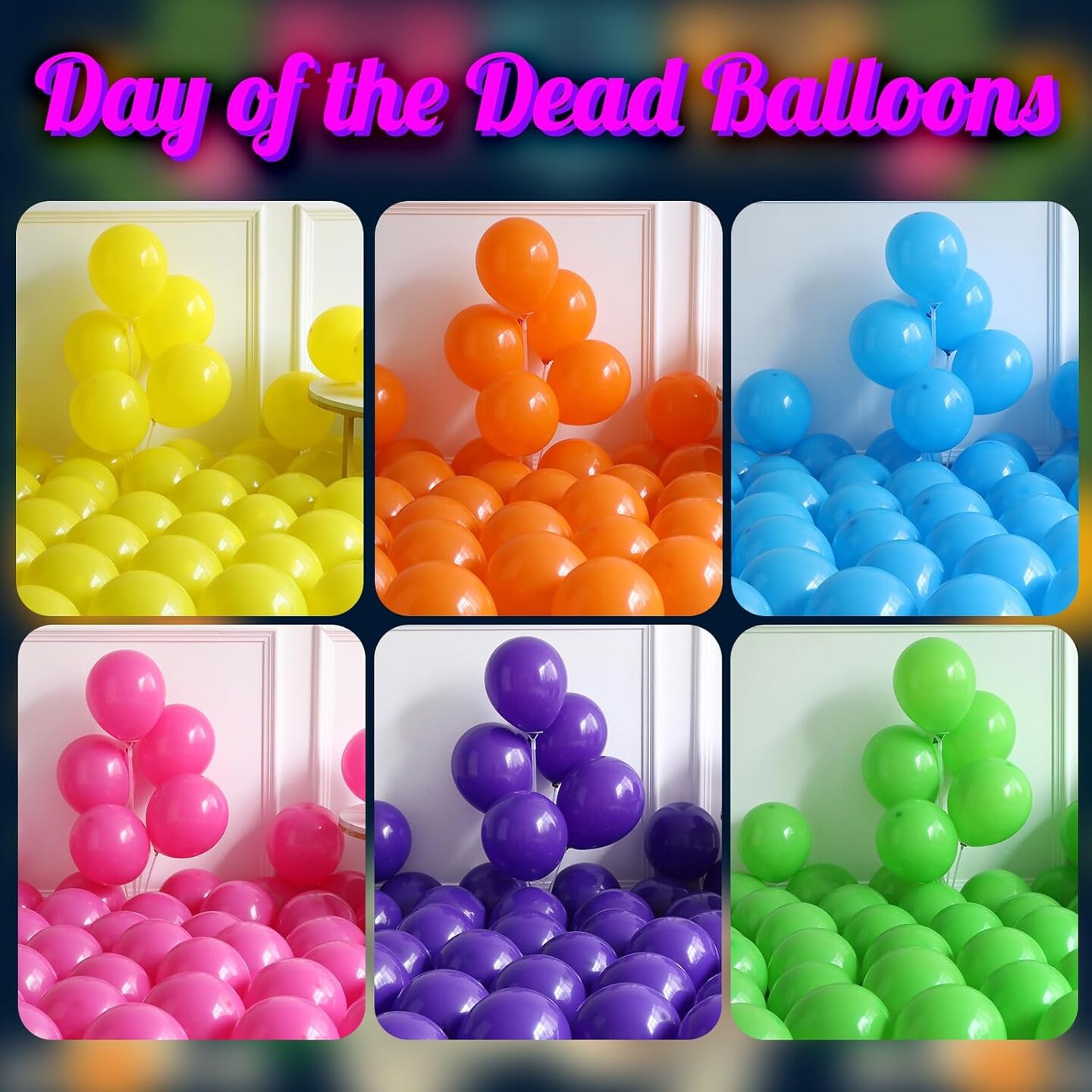 160PCS Mixed Colorful Day of the Dead Balloon(Multicolor)1 x 1 x 1 inches