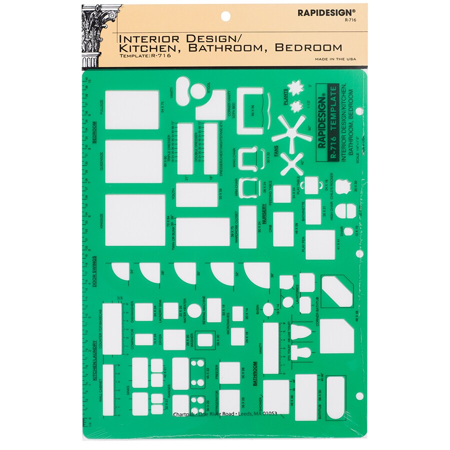 Rapidesign Interior Design Template for Kitchen/Bed/Bath, 1 Each